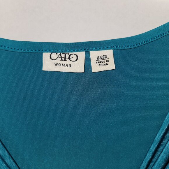 Cato Woman 18/20W Sleeveless Teal Top W/ Ring Detail - Picture 5 of 7